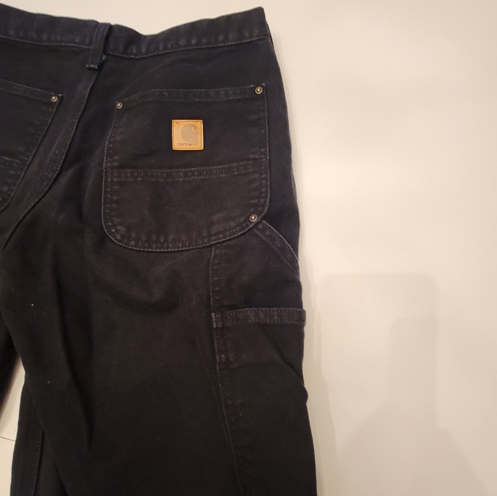 Carhartt Loose Straight Washed Duck Double-Front Jeans Black B136 Men's 30x29 - Picture 8 of 16